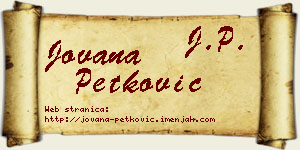 Jovana Petković vizit kartica
